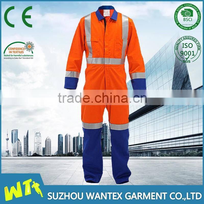 wholesale safety working coverall FR cotton workwear coverall reflective working coverall