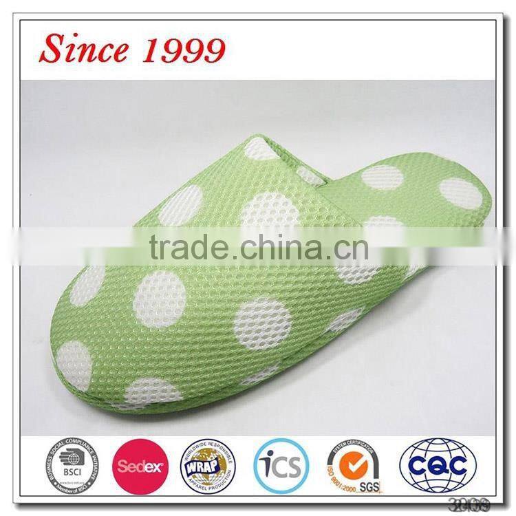 fresh green wave point customized logo indoor slippers
