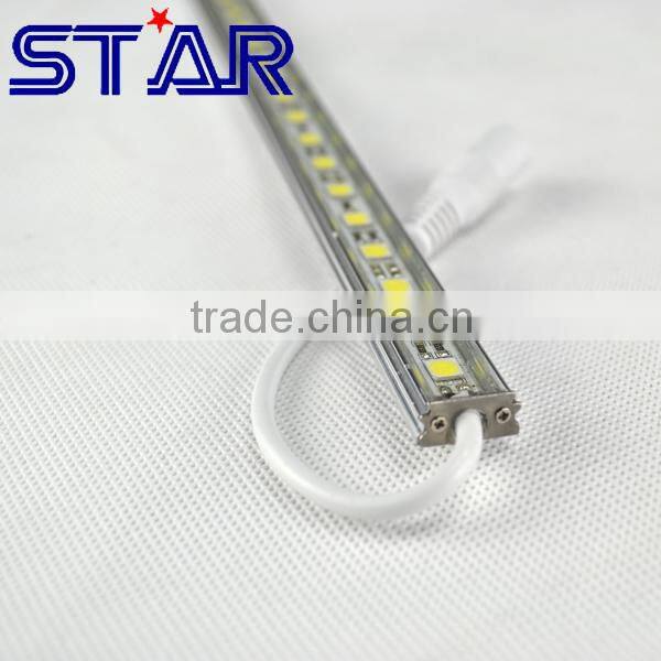 100cm IP20 16w 72led 12v 5050 20-22LM Aluminum LED Rigid Strip light White color with clear cover