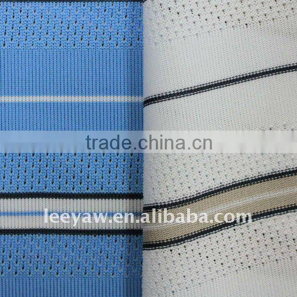stripe jersey fabric made of 100% recycle PET poly