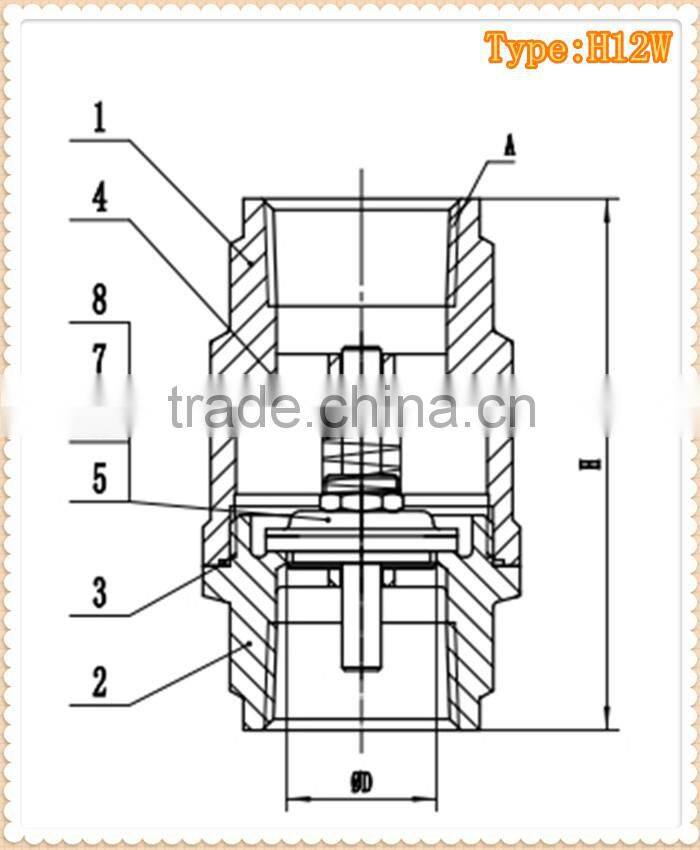 2PC spring Vertical 800WOG stainless steel miniature check valve
