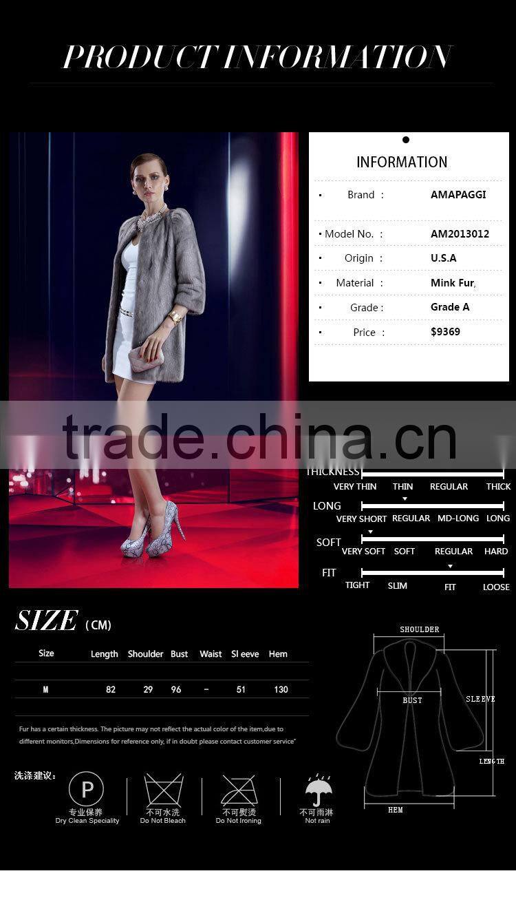 factory OEM raw natural mink fur coat for outerwear