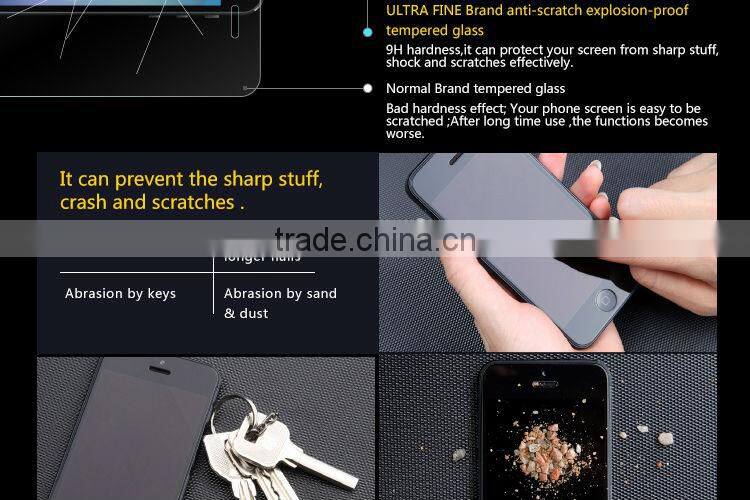 Best Quality Adhensive Tempered Glass Stickers for Mobile Phone, Clear Tempered Glass Screen Protector with Sticker