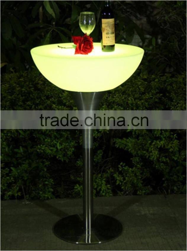 color change stainless steel base led High Top Bar Table