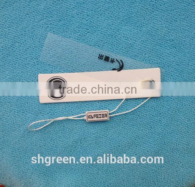 Vogue spot UV paper hangtag with nylon ribbon