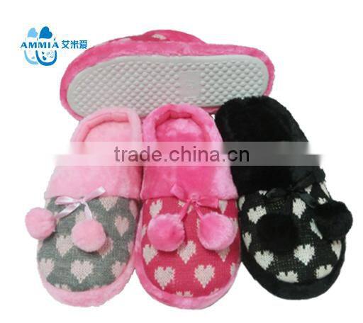 OEM Lady winter warm cashmere indoor terry plush slippers