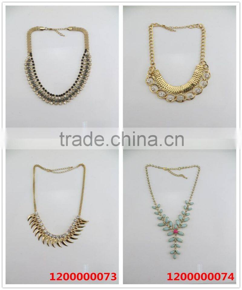 Trendy America style crystal cone pendant necklace