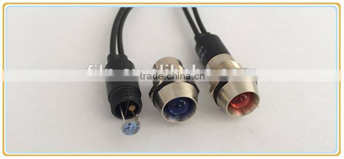 12mm Diameter LED indicator light red green Chrome Body