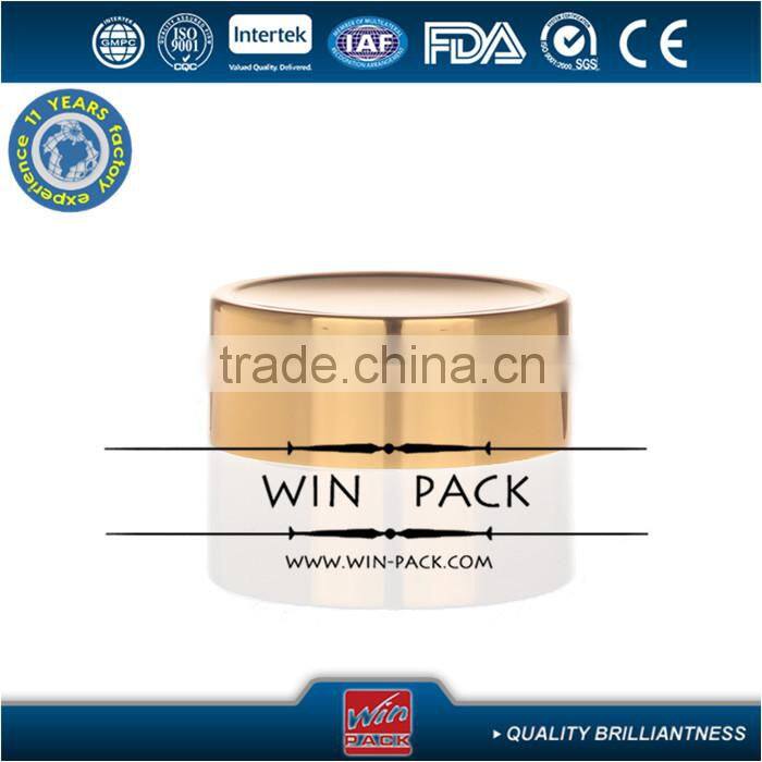 15g 30g aluminum jar with inner side glass bottle,shiny gold color cap