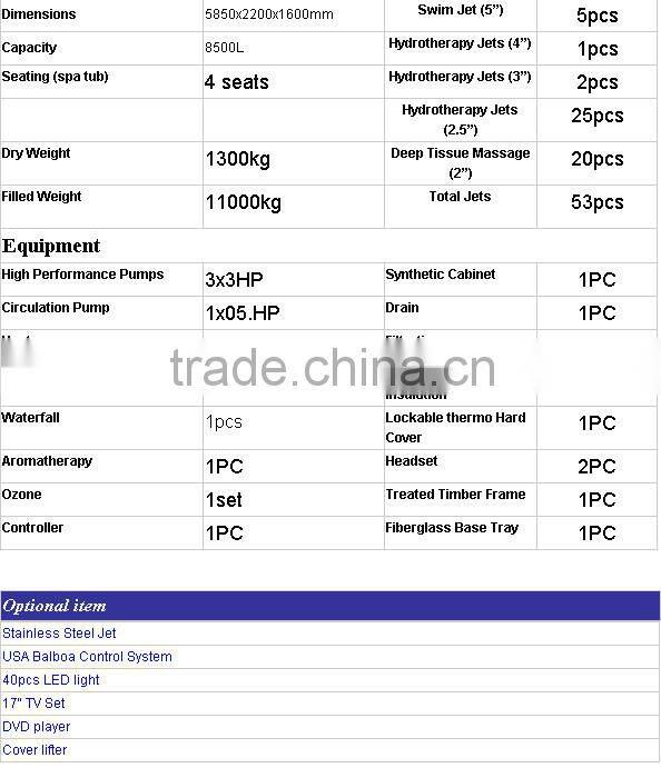 Top selling spa pool/large outdoor spa pool/jet pool spa