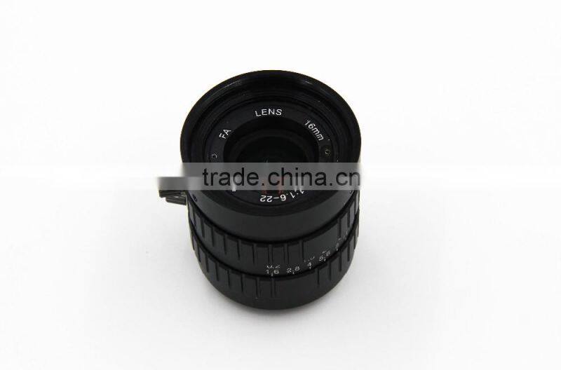 16mm F1.6 varifocus/iris HD CCTV security lens
