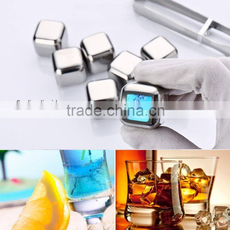 stainless steel whisky cooler rocks/whisky stones/wine ice cubes