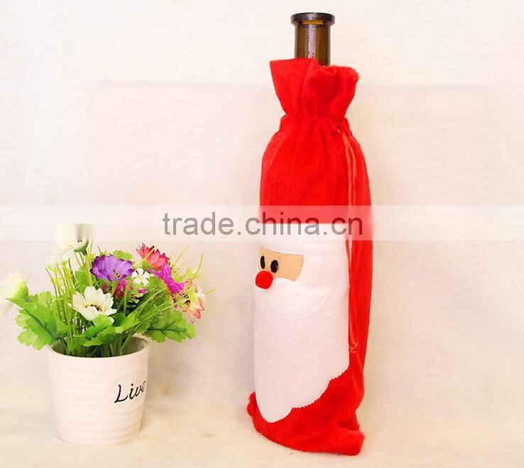 New Christmas Decorations Red Wine Bottle Cover Bags Xmas Santa Claus Christmas Table Dinner Decoration Ornaments Home Ornament