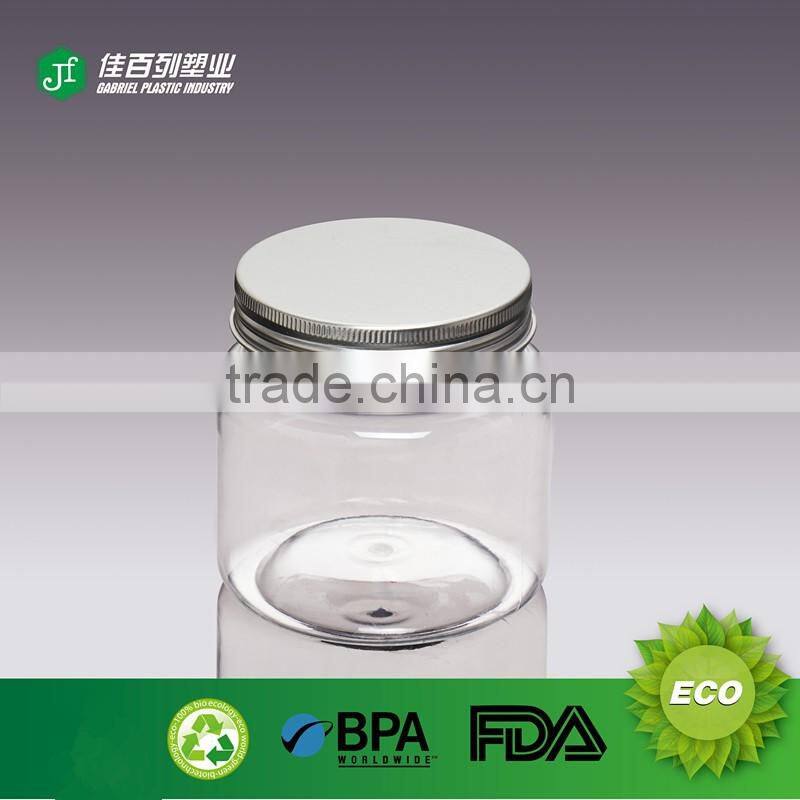 2016 New style round shape pet cosmetic jar with screw cap