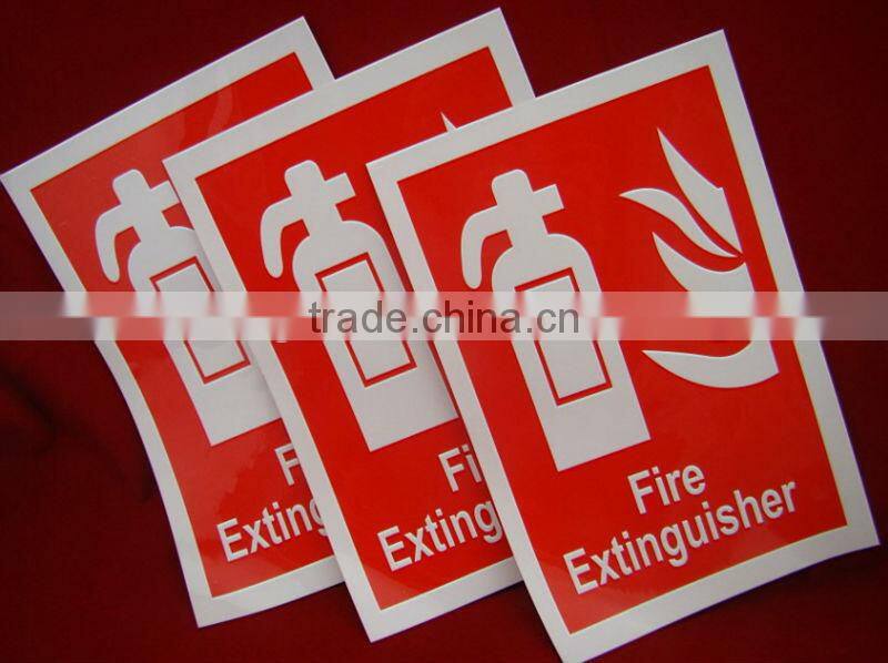 OEM customized design printing fire extinguisher pvc sticker