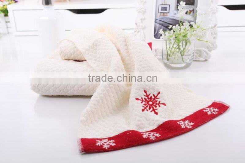 cotton embroidery snowflake bath towel set