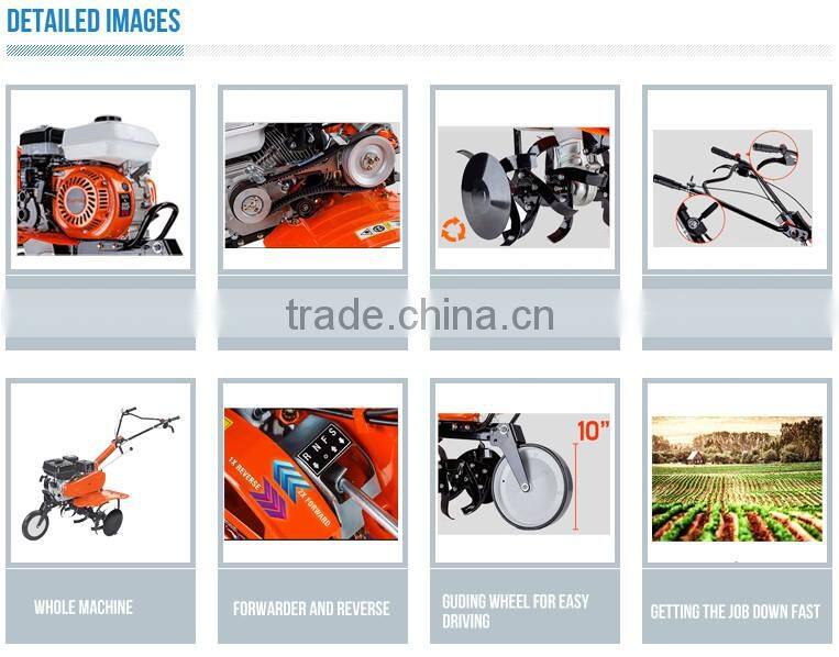 Popular 6.5HP cheap price gasoline mini power rotary tiller cultivator