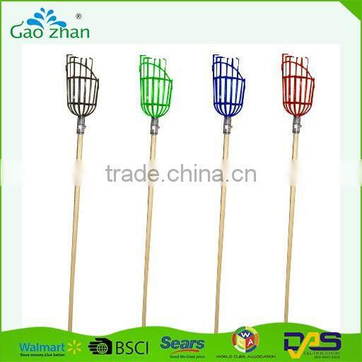 Colorful Long handle Telescoping iron and aluminum garden tool grange fruit picker
