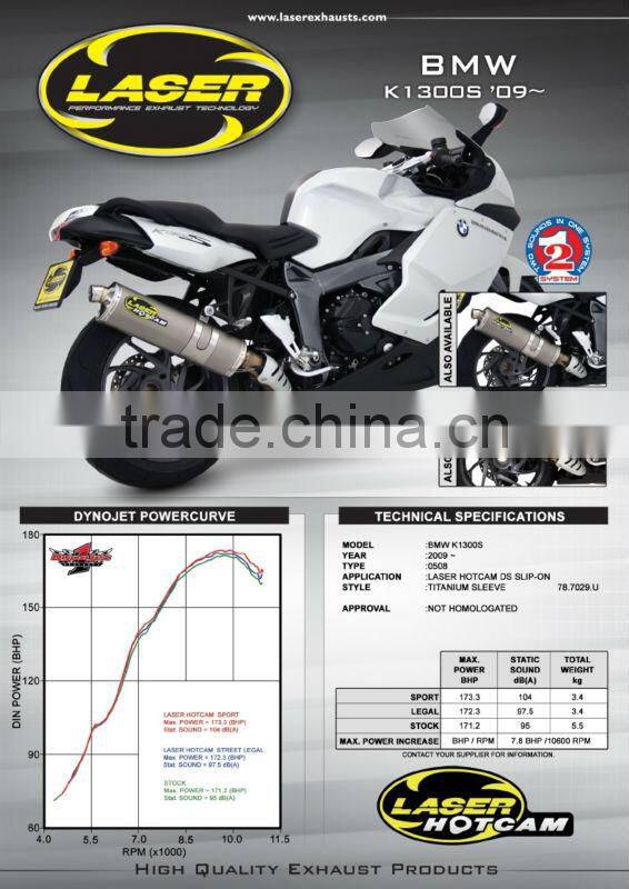 For BMW K1300S/ R 2009- Motorcycle Exhaust Pipe LASER HotCam DS slip-on muffler