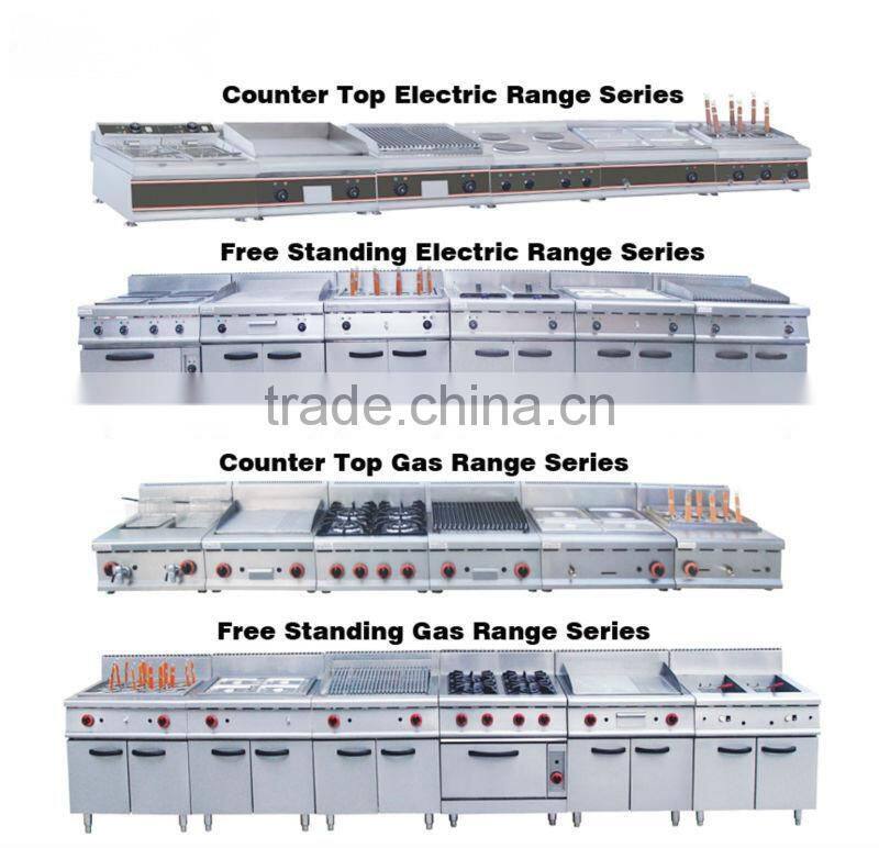 Commercial Kitchen 4 Burner Gas Stoves with Electric Oven