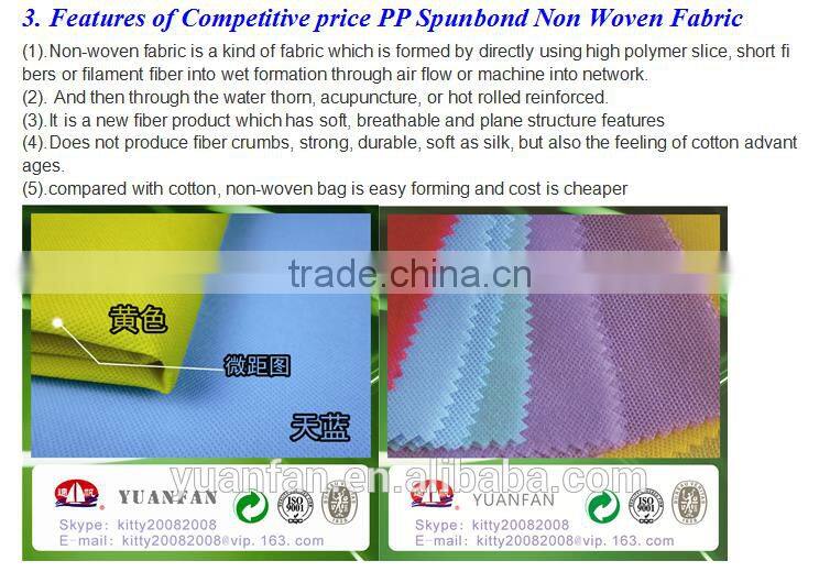 2016 hot sell Low price recycled non-woven fabric made in china pp nonwoven fabric / pp non woven fabric