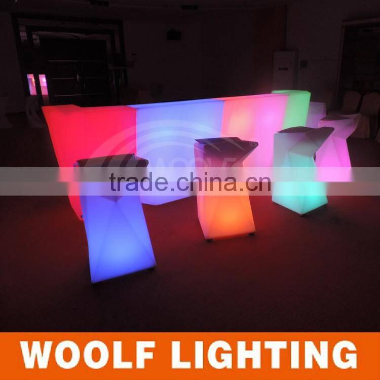 Bar Club Plastic Glow Furniture LED Lighted Bar Table