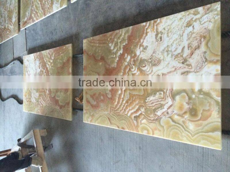 green onyx backlight with glass for wall panel bar top