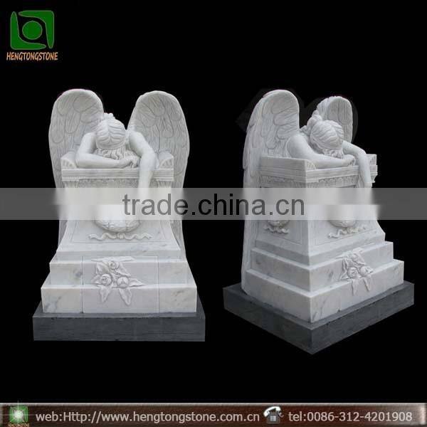 Wooden Crate Packing Headstone With Angel Wings