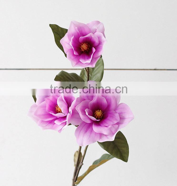 Home& wedding real touch rubber Magnolia decorative artificial table flowers