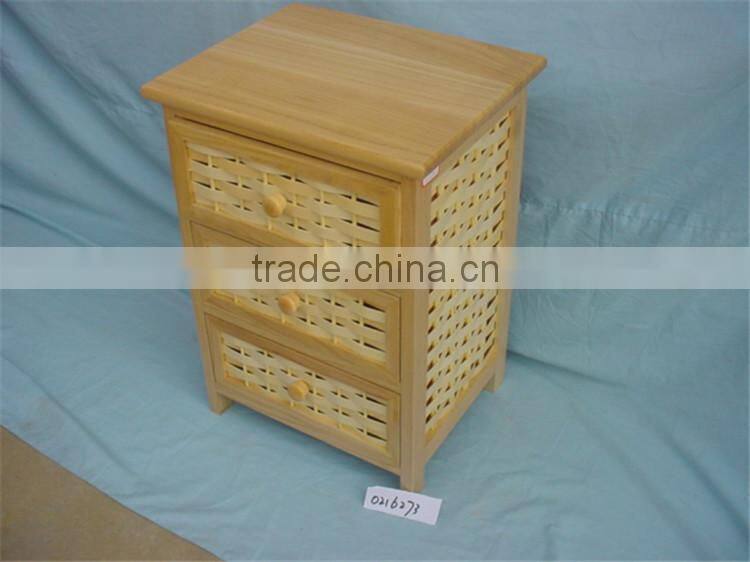 Wooden Storage Cabinet With Rattan/Wicker Drawer