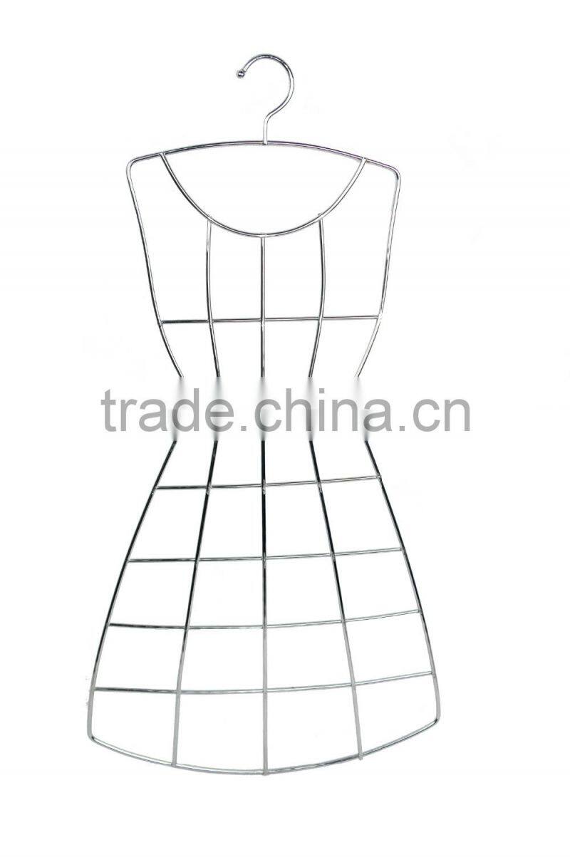 Skirt shape Scarf/Tie Hanger, closet organizer, Chrome