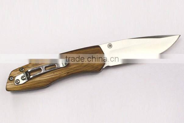 High quality zebra wood handle knife, multi function outdoor knife
