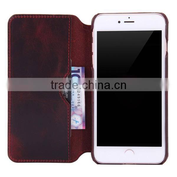 2017 5.5 Inch Universal Cowhide Flip Leather Phone Case For iPhone 7 Plus/6 Plus