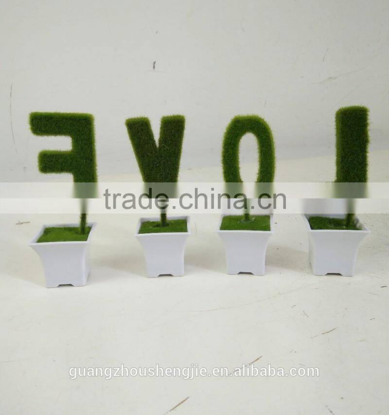 mini bonsai artificial letters grass for decoratrion