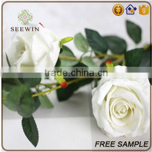 table centerpiece single stem white rose artificial flower