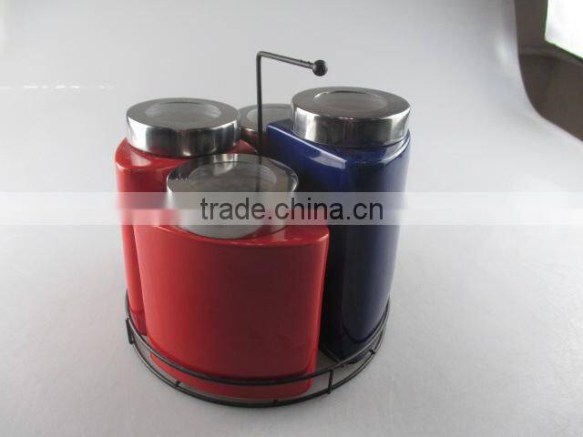 Stocklot Colored Canister set With Stainless Steel Liner