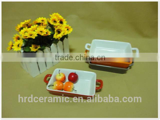 2014 hot sale square shape color ceramic bakeware