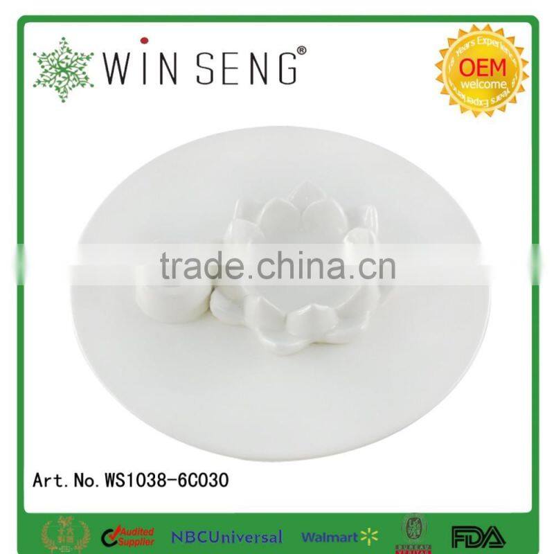 ceramic white porcelain "lotus" egg tray, egg holder, egg dish, egg plate