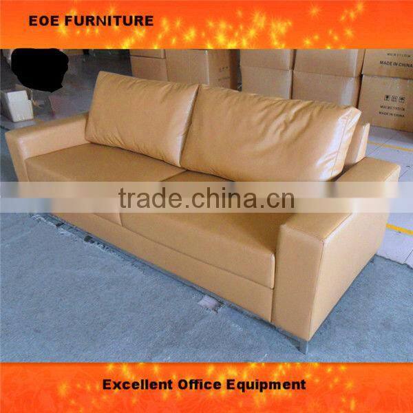 Brown leather single seat sofa