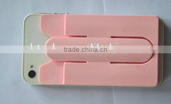 Hot sale 3M sticker silicone cell phone stand with credit card holder