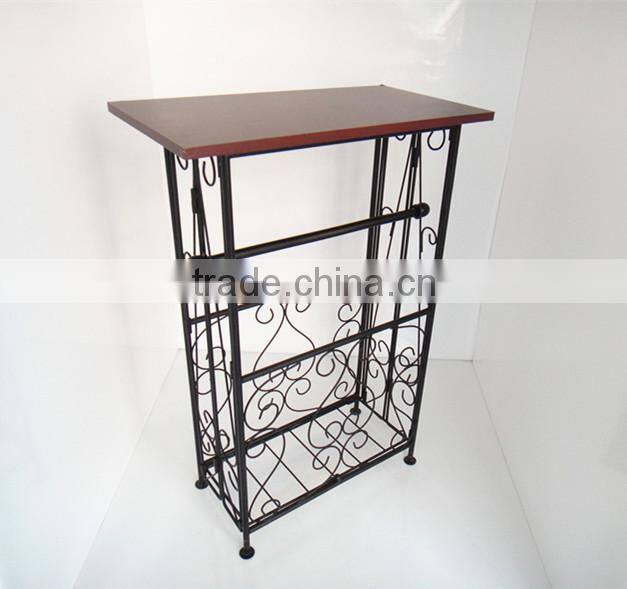 Wooden top Gramercy Scroll Design Bathroom coffee table side metal Table