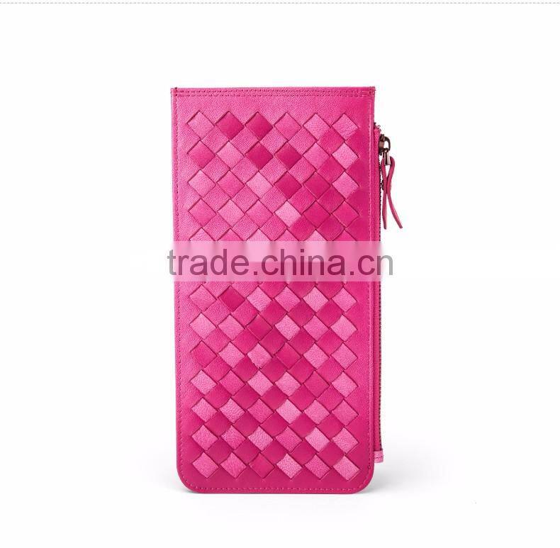 sheepskin woven card bag ladies multi Card Wallet women card bag clip