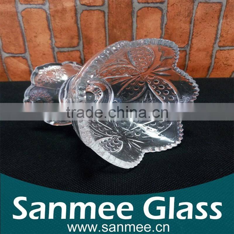 Hot Selling Sunflower Embossed Mini Glass Ice Cream Cup