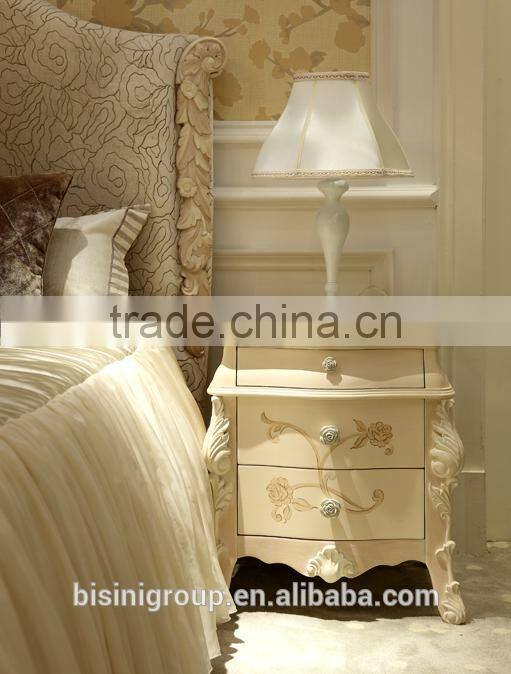 French style classic design kids princess wooden carved bed design in ivory color - BF07-70354