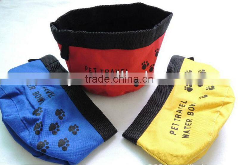 Folding Waterproof Nylon Pet Travel water Bowl