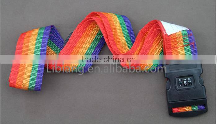 custom logo high quality luggage strap with lock