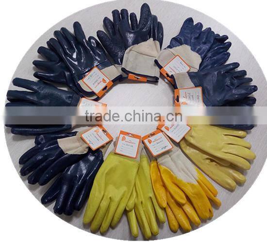 With 5 Years Experence Brown Nitrile Coated Gloves With Safety Cuff Working Gloves