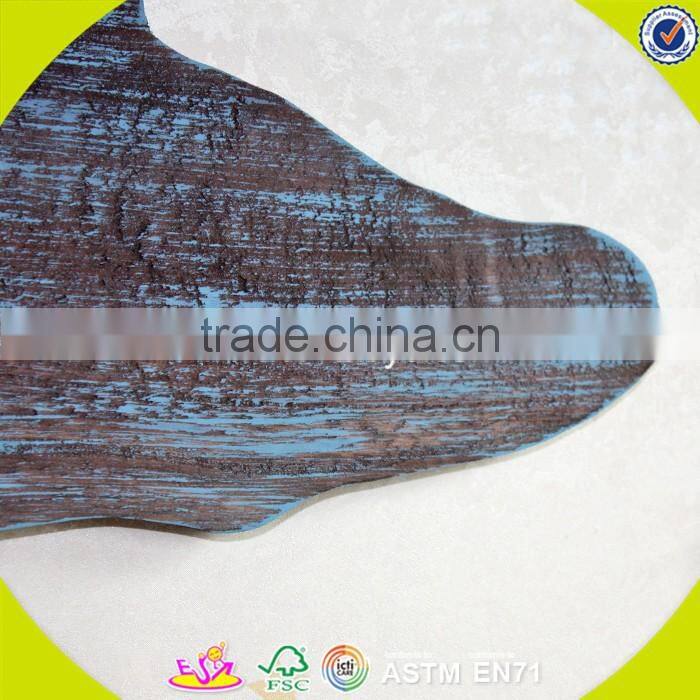 2017 New design wooden wall decoration ideas wholesale cheap whale shape wooden wall decoration ideas W09D018