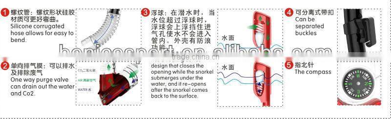 Professional Silicone Dry top Snorkel (SK-400A)