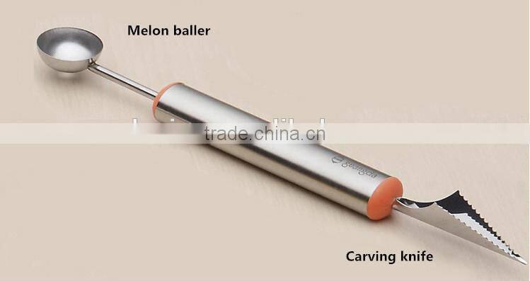 Multifunction Kitchen Fruit Salad tool , Melon baller & Carving knife